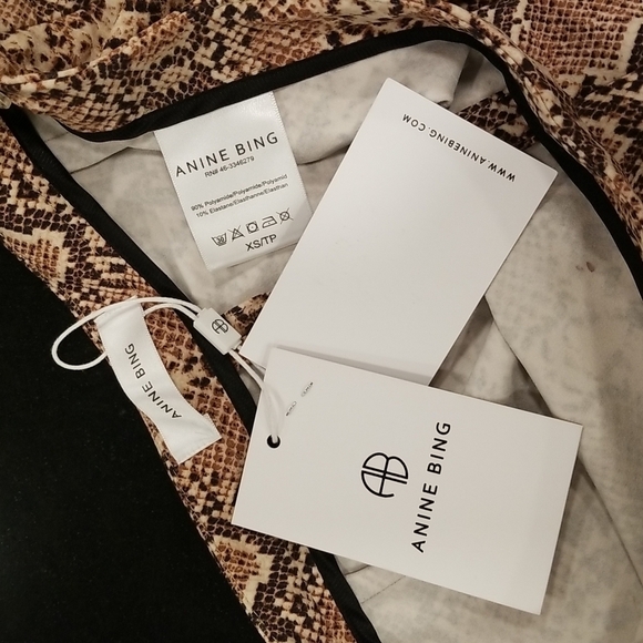 💕ANINE BING💕 Cigarette Python Trousers ~ Split Cuff Snakeskin Print XS NWT - Picture 16 of 16